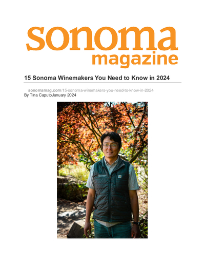 Eiji Daniel Akaboshi of Freeman Named Among Sonoma Magazine's Top 15 Winemakers of 2024 cover