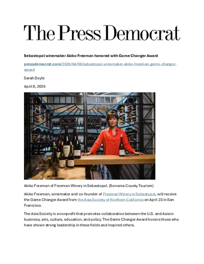 Akiko Freeman Recognized as a 2026 Game Changer by Asia Society cover