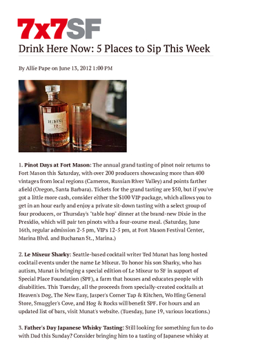 Drink Here Now: 5 Places to Sip This Week cover