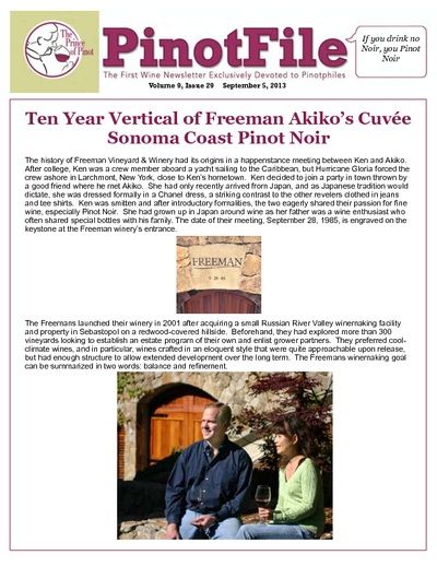 Ten Year Vertical of Freeman Akiko's Cuvee cover