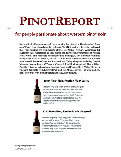 Ken and Akiko Freeman are both card-carrying Pinot fanatics.  cover