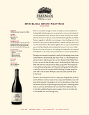 2012 Gloria Estate Pinot Noir cover