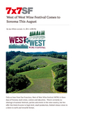 West of West Wine Festival Comes to Sonoma This August cover