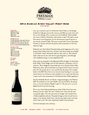 2014 Russian River Valley Pinot Noir cover