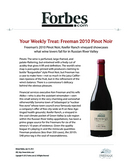 Your Weekly Treat: Freeman 2010 Pinot Noir cover