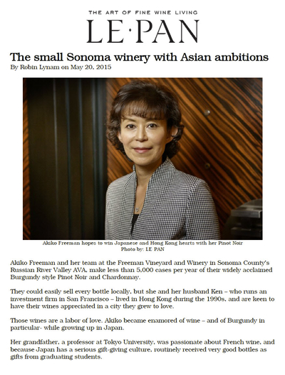 The small Sonoma winery with Asian ambitions cover