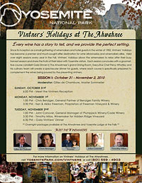 the 29th annual Vintners’ Holidays at The Ahwahnee in Yosemite National Park